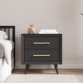 thumbnail image 3 of Child Craft Cranbrook 2-Drawer Nightstand, Mid-Century Modern Style, Pine Wood Construction, Ebony, 3 of 7