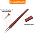 thumbnail image 4 of Uxcell 2 Pcs Pinces en Acier Inoxydable Manche Long Pointe Courbée Dentelée pour Artisanat Rouge, 4 of 6