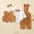 thumbnail image 6 of Ruiwill Newborn Boy Outfits Fall Winter Boys Two Piece Outfit Solid Color Long Sleeve Tops And Pants Set, 6 of 7