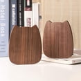 thumbnail image 3 of ABCISI Bookends for Shelves, Cat Shape Book Ends for Home Office School Library Kitchen, Cute Book Stopper, Walnut Book Holder 1 Pair, 3 of 6
