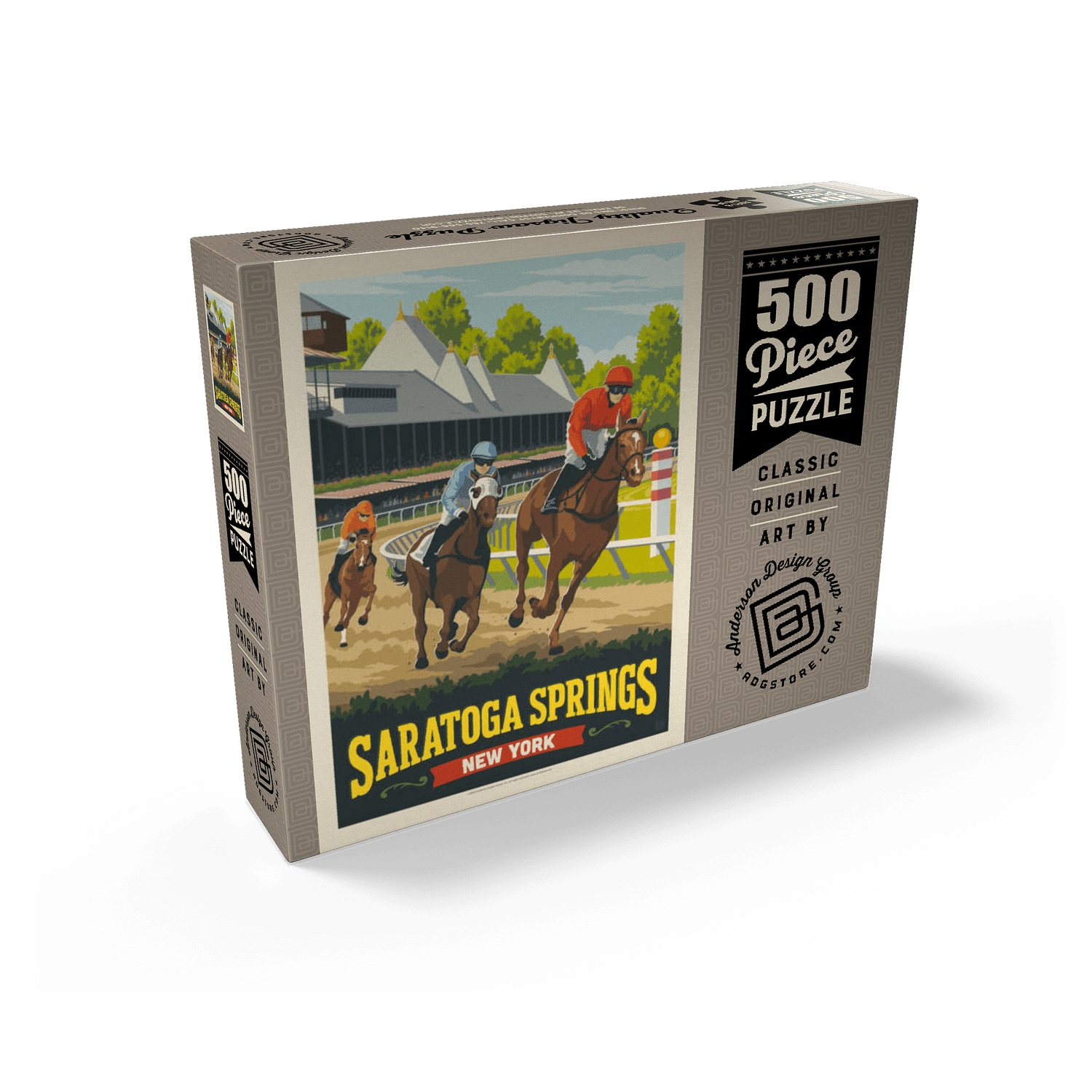 MyPuzzle - Saratoga Springs, New York, Vintage Poster - Premium 500 Piece Jigsaw Puzzle for Adults