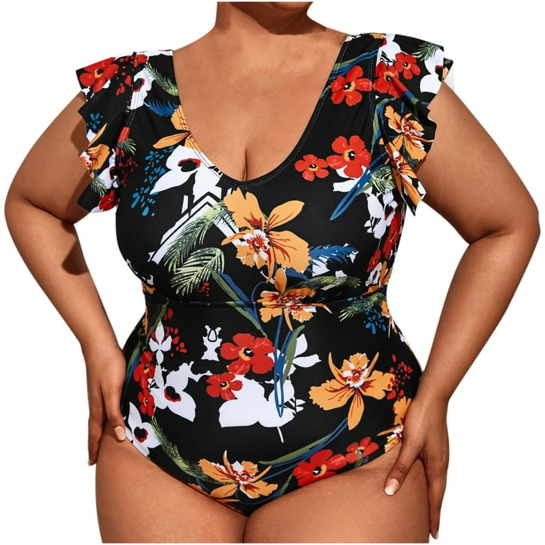 CTEEGC One Piece Bathing Suit for Women Tummy Control V Neck