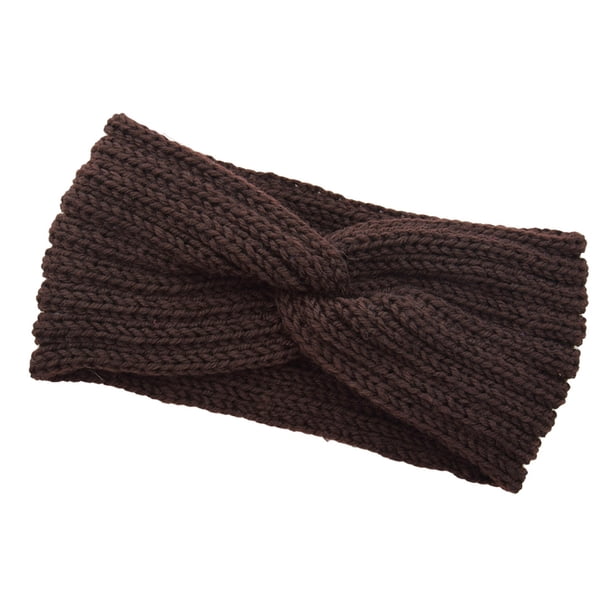 Qarigey Diadema de ganchillo, banda para el sudor transpirable deportiva, orejeras suaves elásticas, accesorios para el cabello, diadema Accesorio para el cabello Café