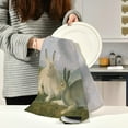 thumbnail image 3 of Spring Hare Bunny Kitchen Tea Towels Set of 1 Absorbent Hand Dish Towels, Watercolor Easter Rabbit Dishcloths Lint-Free 18x28 Inch Fast Drying for Cooking Baking Home Clean, 3 of 7