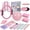 Pink, variant on Pink Pilates Equipment Set 17-Piece, Home Workout Kit with Ring, Ball, Resistance Bands, Yoga Blocks & Gliding Discs