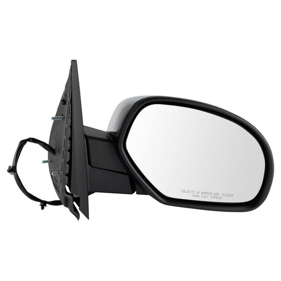 TRQ Side View Mirror Power Heated Chrome Cap Passenger Right RH for Chevy GMC MRA06212