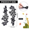 thumbnail image 2 of 8Pcs Neckline Applique Collar Trims Patch Embroidered Floral Water Soluble Lace Embroidery Lace Patches Black Flowers Patch for Wedding Dress Gown Costumes Sewing Clothing Accessories, 2 of 4