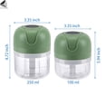 thumbnail image 3 of PULLIMORE Electric Garlic Chopper Mini Wireless Food Processor Portable Kitchen Onion Vegetable Crushed Chopper USB Charging 100ml+250ml (Green), 3 of 7