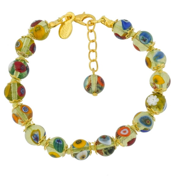 GlassOfVenice Murano Glass Mosaic Bracelet - Herb Green