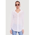 thumbnail image 2 of Women's Swirl Mesh Button Front Tunic Shirt, 2 of 4