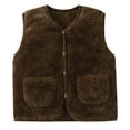 thumbnail image 2 of Ruyang Baby Sherpa Fleece Vest New Born Girls Boys Cute Warm Fuzzy Sleeveless Jackets Pockets Fall Winter Button Down Coat, 2 of 5