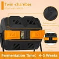 thumbnail image 3 of NiamVelo 43 Gallon Durable Tumbling Compost Bin Outdoor Compost Tumbler Bucket with Dual Rotating Chamber, Orange Door, 3 of 7