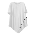 thumbnail image 2 of Womens Oversized Button T Shirts Fashion Workout Plus Size Tops Short Sleeve Beach Vacation Clothes 2025 Outfits, 2 of 8