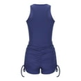 thumbnail image 6 of Finelylove Shorts Set For Women Rugby Shorts Pleated High Waist Rise Solid Blue XL, 6 of 8