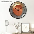 thumbnail image 2 of 10inch Wall Clock Round Leaf Pattern Quiet Noiseless Number Home Improvement Precise Anti-fog Mirror Surface Home Clock Household Supplies, 2 of 8