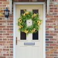 thumbnail image 4 of de Puerta Vívida, Hojas , Accesorios de Fotografía, de Adornos de Flores para Decoración para hogar, Ventana de Girasol BLESIY Corona de puerta delantera, 4 of 8