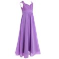 thumbnail image 2 of YONGHS Kids Girls Wedding Bridesmaid Dress Lace Chiffon Maxi Long Gown 4-16, 2 of 7