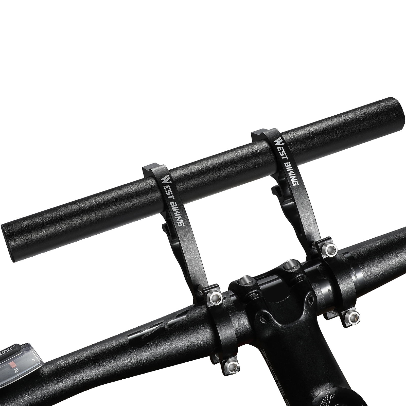 WASAGA Double Clamp Carbon Fiber Super Long Bike Bicycle Handlebar Extender Extension 