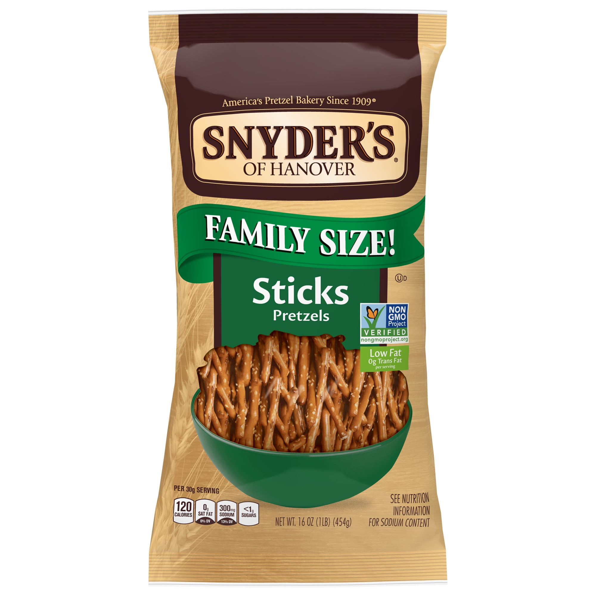 Snyder's of Hanover Family Size Pretzel Sticks, 16 oz