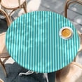 thumbnail image 2 of Modern Striped Round Tablecloth, Fitted Table Cover with Elastic for 45"-54" Round Tables, Geometric Abstract Minimalist Table Cloth Outdoor Indoor Dinning Party Waterproof Tablecloths, 2 of 7