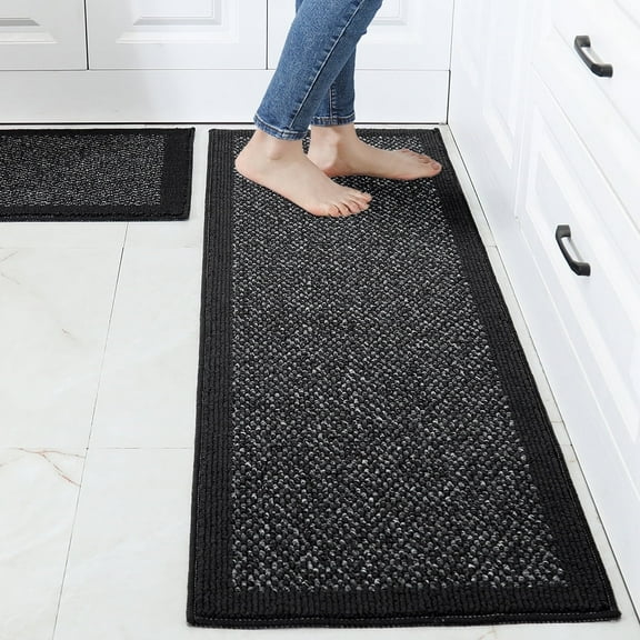 GPED Kitchen Rugs and Mats Sets, 2PCS Non-Slip Kitchen Mats, Absorbent and Stain Resistant Kitchen Floor Mat, Machine Washable Rugs for Kitchen, Home Floor,Laundry & Sink