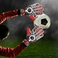 thumbnail image 4 of Football Goal Keeper Gloves, Goalkeeper Gloves Comfortable Long Hook And Loop Adjustable Safe  For Adult Red 9#, 4 of 8