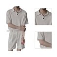thumbnail image 4 of Camiseta con cuello vuelto, manga corta, estilo Simple, Top sedoso de moda para hombres, Top con cuello de verano, 4 of 8