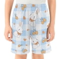 thumbnail image 2 of Blue Checkered Rabbit Pattern Athletic Shorts Breathable with Comfort Fit Drawstring Casual Sweatshorts Small, 2 of 9
