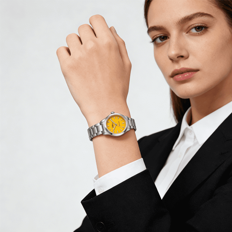 ADDIES Womens Dress Watch 31mm Stainless Steel Sapphire Crystal Japanese Movement BGW9 Lume 50M Waterproof Analog Quartz Watch for Women