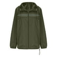 thumbnail image 5 of Zimjoy Big and Tall Windbreaker Jackets Mens M-5XL Packable Waterproof Rain Jacket Breathable Hooded Light Jackets for Men Adjustable Neckline Running Hoodies, Dark Green L, 5 of 6