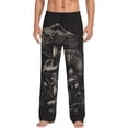 thumbnail image 2 of Lsque Monochrome Mushroom Artwork Print Men's Pajama Pants, Lounge Pant - Comfortable Home Wear,Elastic Waistband, Stylish Design-Medium, 2 of 9
