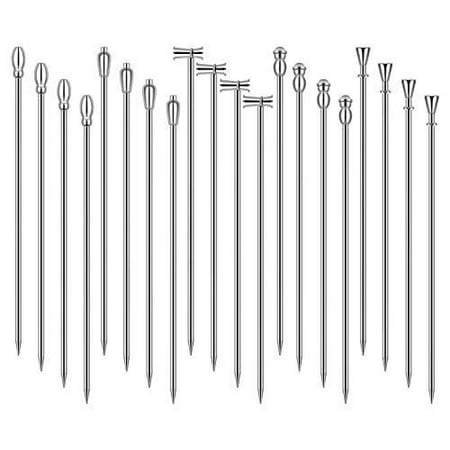 

Cauyuan Cocktail Picks Stick 20Pcs Cocktail Toothpicks Stainless Steel Martini Olive Picks for Bar Barbecue Fruit Bloody Mary Drink Sticks