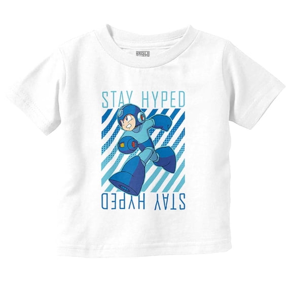 Mega Man Video Game Stay Hyped Toddler Boy Girl T Shirt Infant Toddler Brisco Brands 12M