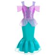 thumbnail image 1 of Girls Little Mermaid Ariel Princess Dress Cosplay Costume Children's Party Performance Clothes, 1 of 1