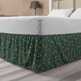 thumbnail image 1 of Botanical Bed Skirt, Continuous Leafy Branches Pattern, Elastic Bedskirt Dust Ruffle Wrap Around for Bedding Decor, 4 Sizes, Reseda Green Mustard, by Ambesonne, 1 of 2