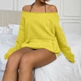 thumbnail image 6 of Oversized Sweatshirt for Women Trendy Off the Shoulder Sweatshirt with Pockets Loose Fit Fall Fashion Clothing Yellow 3XL, 6 of 6
