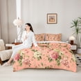 thumbnail image 2 of Erosebridal Chic Flower Twin Bedding Sets for Female, Pink Bedding Comforter Set, Pink Reversible, 7pcs, 2 of 5