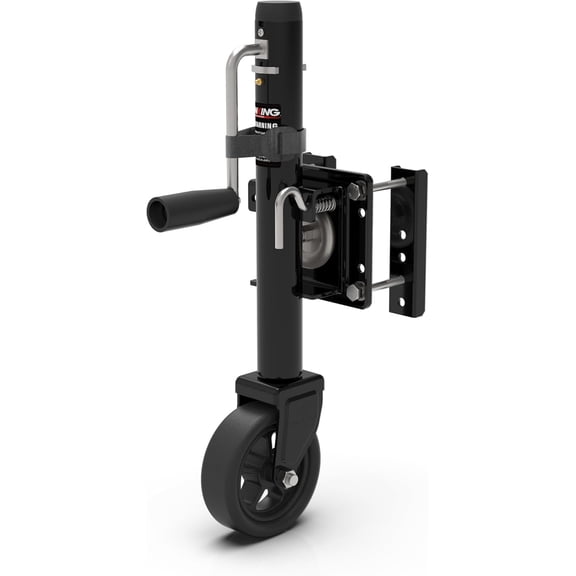 TOWKING Upgraded Spoke Wheel Trailer Jack, 10" Vertical Movement, 1500 lbs, for RV, Boat, Trailer and More, Black