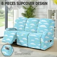 thumbnail image 3 of ZIATUBLES 3 Seater Recliner Sofa Covers, Stretch Reclining Couch Cover Set of 8, Recliner Chair Slipcovers Soft Washable Furniture Protector Slipcovers for Pet, Cloud Star Printed, 3 of 9