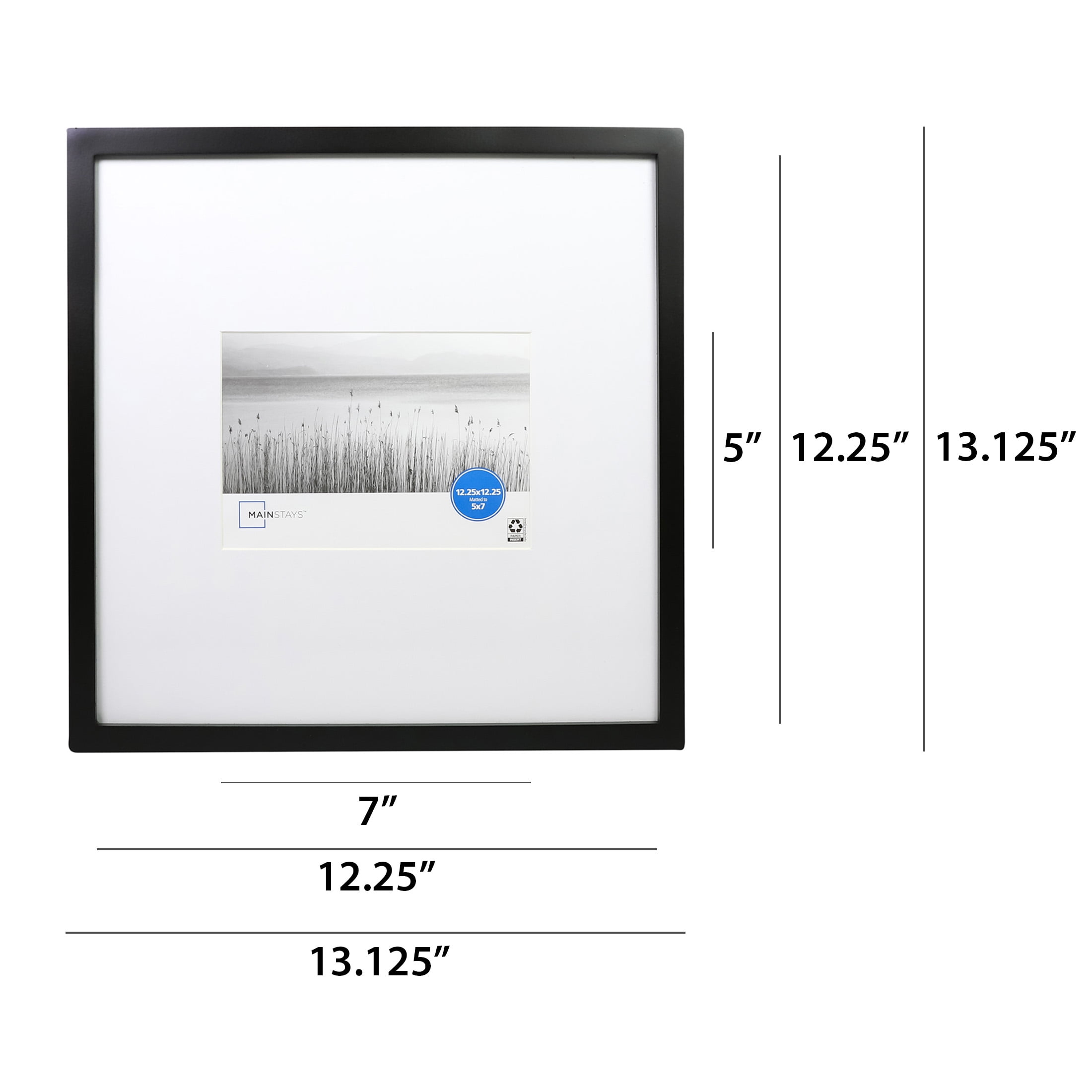 (2 pack) Mainstays – 5x7 Picture Frame – Black Matted Gallery Linear Program Wall Photo Frame