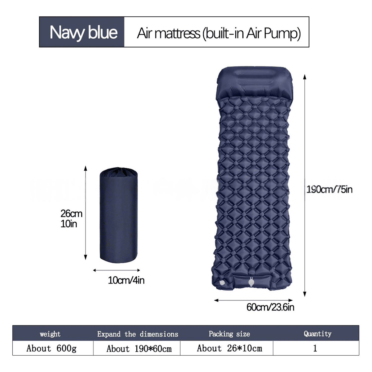 Zootealy Outdoor camping inflatable mat, foot stepping automatic inflatable mat, shaped TPU with eadrest, camping tent, sleeping mat, lightweight travel air mat, hiking camping (gray)