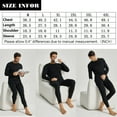 thumbnail image 3 of LANBAOSI 2 Pack Men Thermal Underwear Top Crew Neck Male Long Johns Shirts Size S, 3 of 7