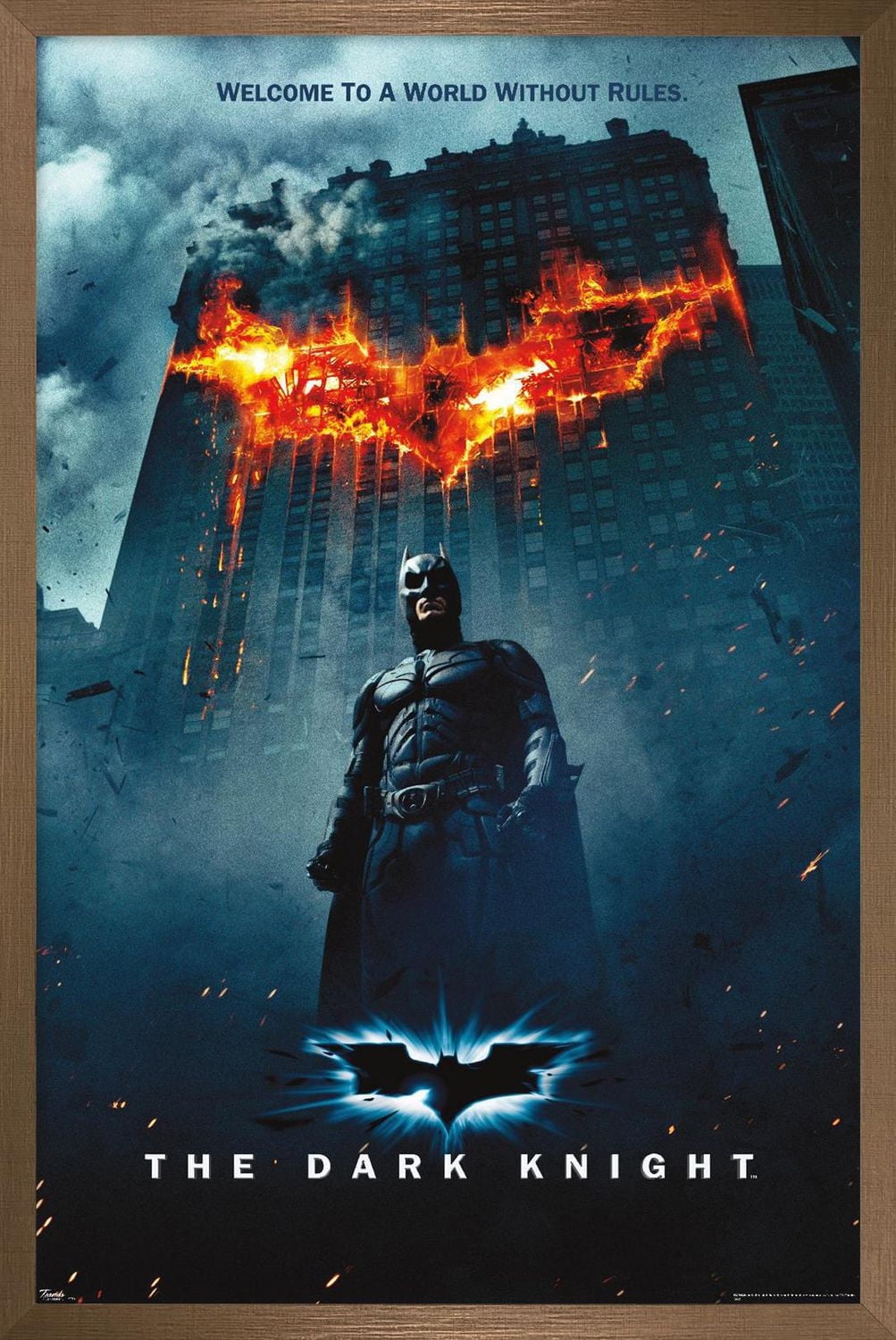 DC Comics Movie - The Dark Knight - Batman Logo on Fire One Sheet Wall Poster