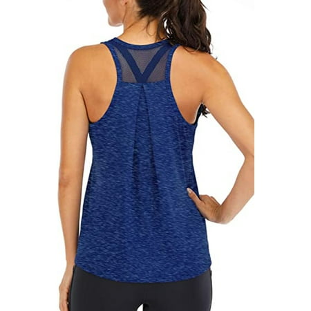 Workout Tops for Women Loose fit Racerback Tank Tops for Women Mesh ...