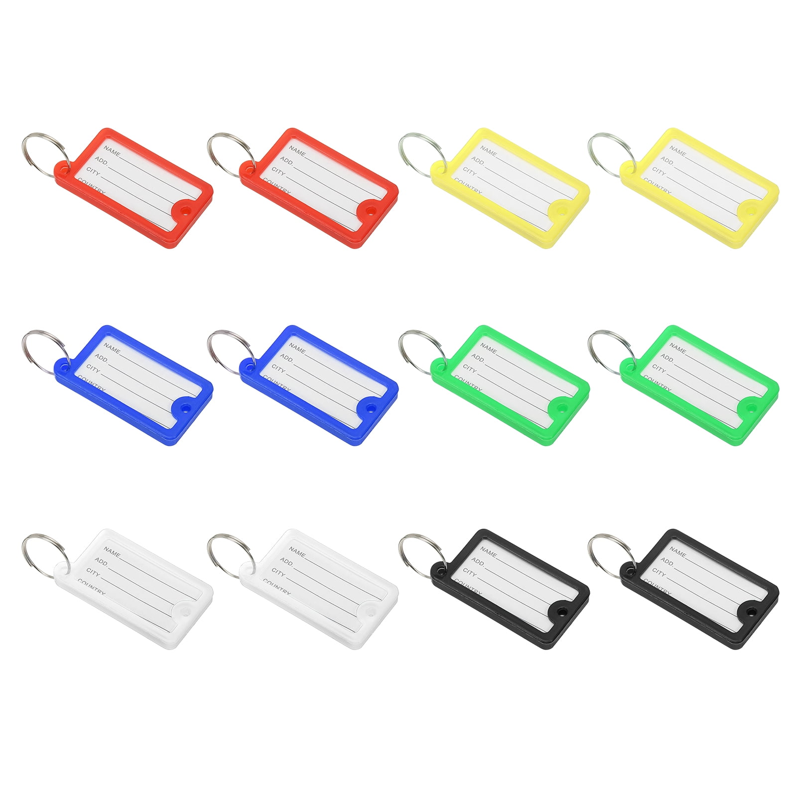12 Pcs Plastic Key Tags Key Labels with Ring and Label 6 Color - Walmart.ca