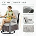 thumbnail image 4 of Planntonneo Outdoor Wicker Swivel Glider Chair Set of 2, Patio Rocking Chairs with Beige Cushions, 4 of 8