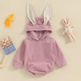 thumbnail image 2 of Bagilaanoe Newborn Baby Girl Corduroy Romper Sweatshirt Long Sleeve Hooded Bodysuits Pullover 3M 6M 12M 18M Infant Casual Tee Tops, 2 of 7