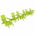 thumbnail image 3 of WestinTrends Ashore 12 Pieces Adirondack Chairs Set, All Weather Poly Lumber Adirondack Chairs with Ottoman and Side Table Patio Conversation Outdoor Furniture Set, Lime, 3 of 8