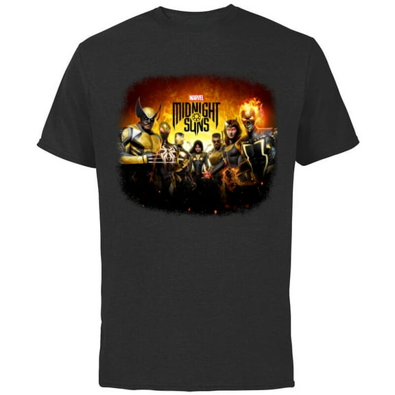 Marvel Midnight Suns Wolverine Iron Man Spider-Man Blade - Short Sleeve Cotton T-Shirt for Adults - Customized-Black