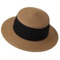 thumbnail image 2 of Cutuoiiu Hat for Women Flat Top Straw Sun Hat Pleated Fabric Band Wide Brim Adjustable Summer Vacation Hat for Beach Travel Outdoor, 2 of 6